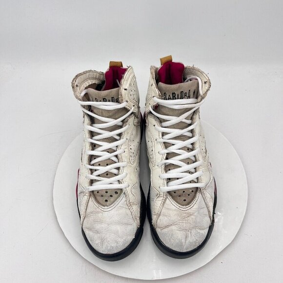 Vintage Nike Air Jordan Retro 7 Cardinal Men Size 10 White Shoes Made In Korea - Picture 3 of 14